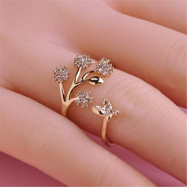 Princess Kylie 925 Sterling Silver Simple Butterfly Design Ring 